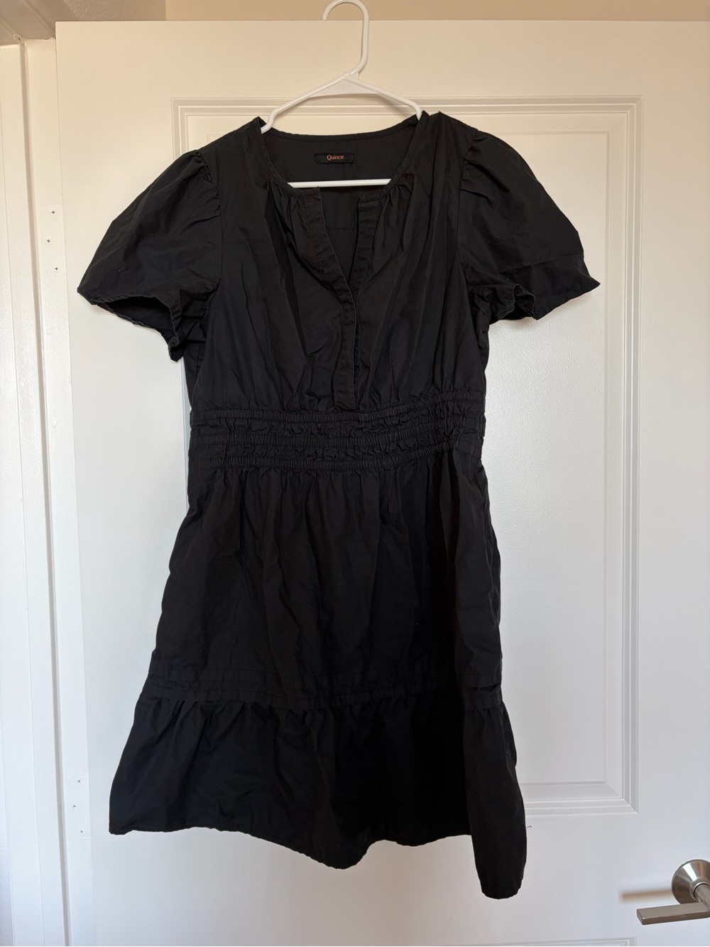 Quince 100% Organic Cotton Poplin Tiered Mini Dress